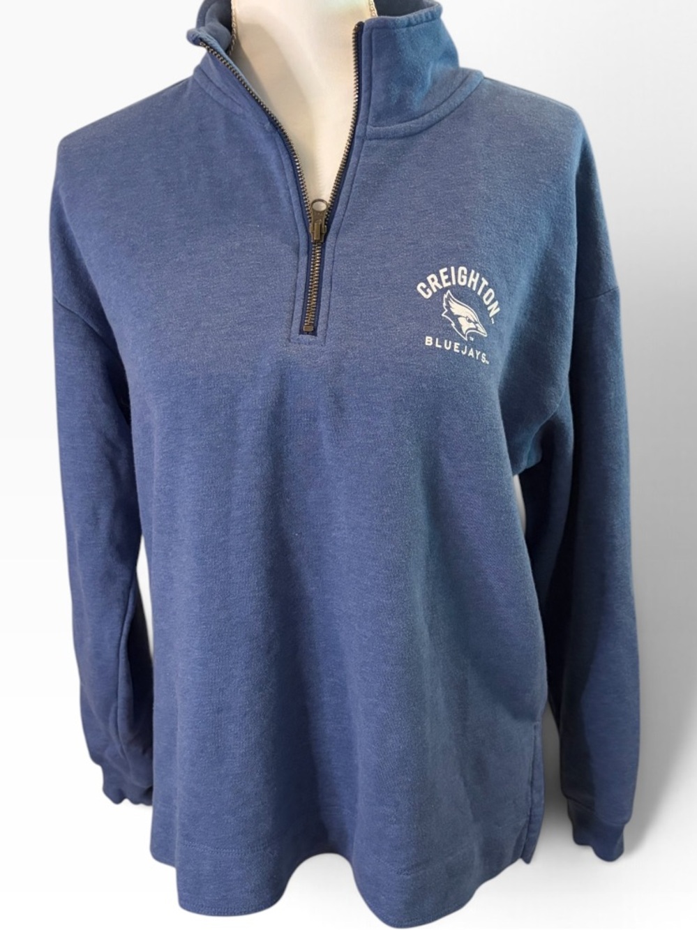 Redshirt Creighton Bluejays Quarter Zip Fleece Sweatshirt Blue Medium